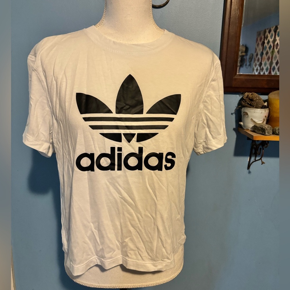 Adidas, Black & White, Trefoil, T-Shirt